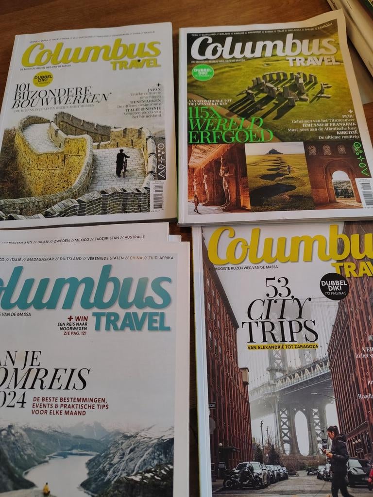 Collectie Columbus Travel Tijdschriften 11 st.2024 en25, Ophalen of Verzenden, Zo goed als nieuw, Glossy