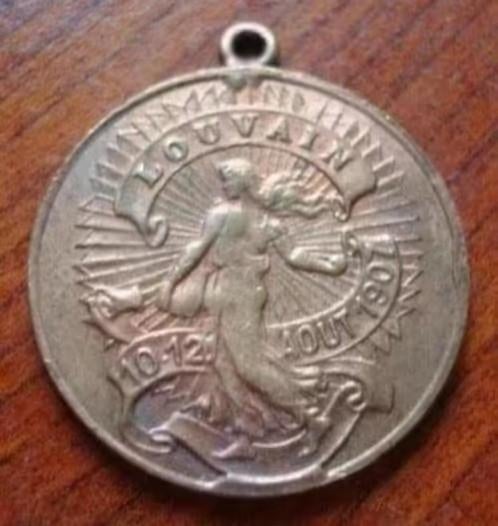 Bronzen medaille 30 jaar Leuvense Turnvereniging, 1907, Verzenden, Brons, Buitenland