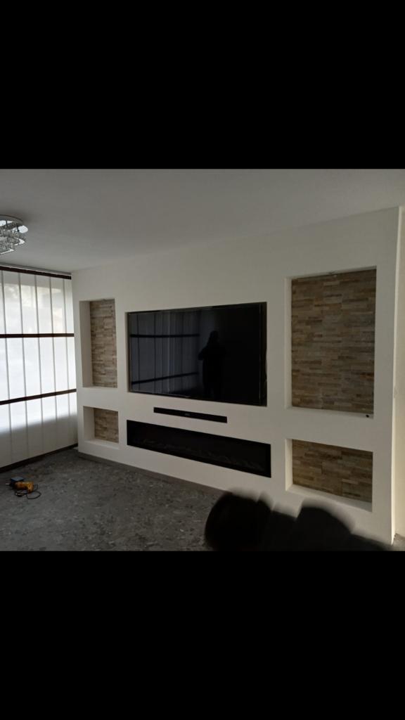 Cinemawall op maat met of zonder sfeerhaard, Huis en Inrichting, Ophalen of Verzenden, Nieuw, Inbouwhaard