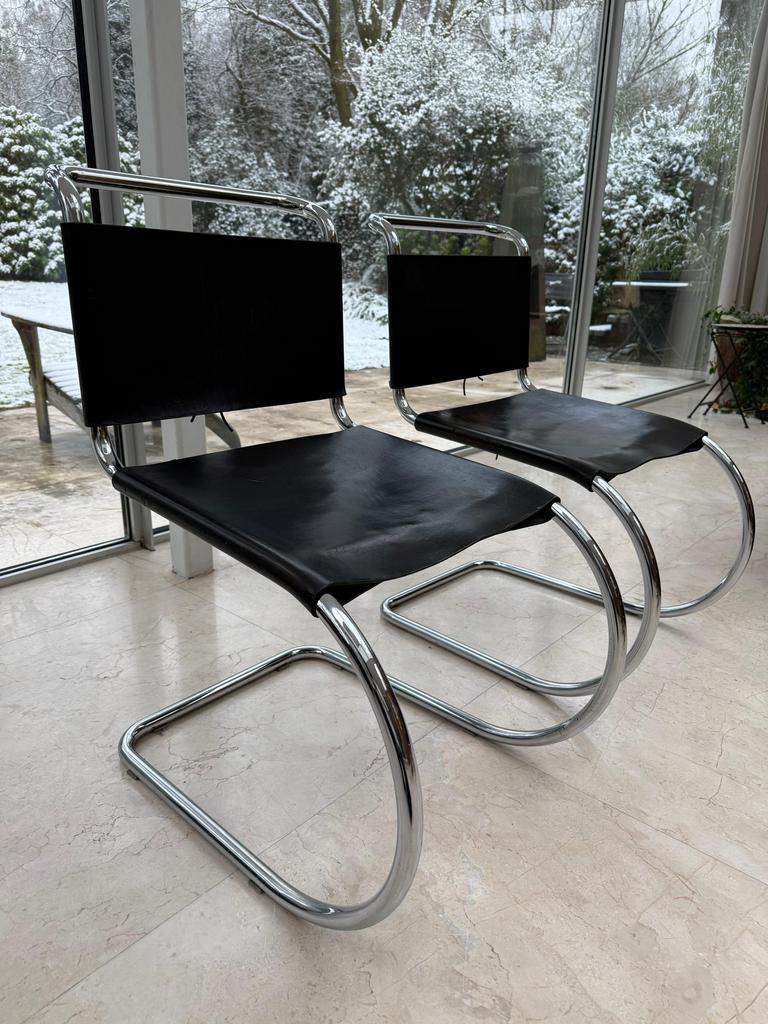 2x originele stoel - Ludwig Mies van der Rohe - Bononia MR10, Antiek en Kunst, Kunst | Designobjecten, Ophalen