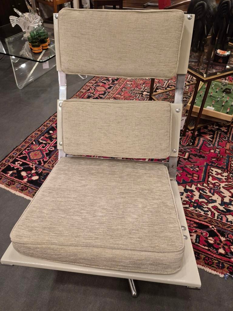 Bijzondere draaistoel, Huis en Inrichting, Fauteuils, Zo goed als nieuw, Hout, Metaal, Stof, 50 tot 75 cm, 75 tot 100 cm, Ophalen