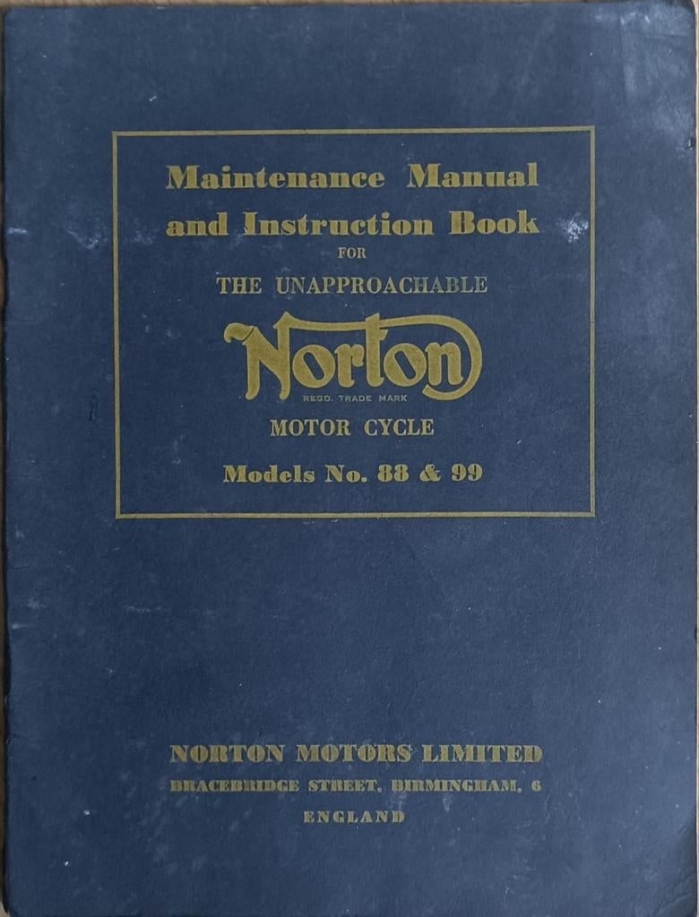 Norton Instructieboek Model 88 & 99 - 1960, Ophalen of Verzenden