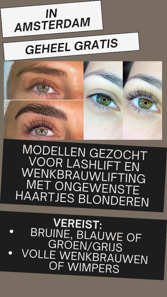 gratis browlifting, lashlift, biab, hennabrows, dermaplaning