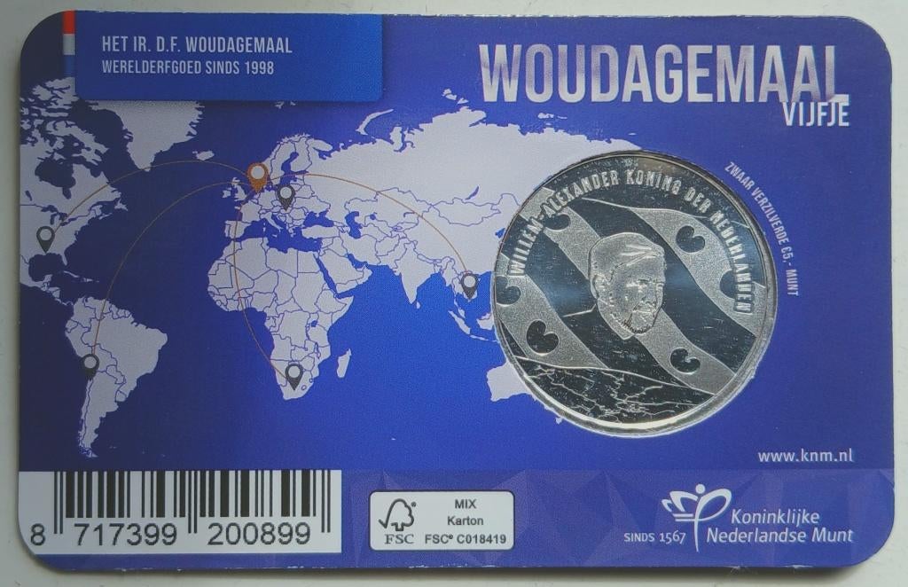 Woudagemaal vijfje, Ophalen of Verzenden, Koningin Beatrix, Euro's, Losse munt
