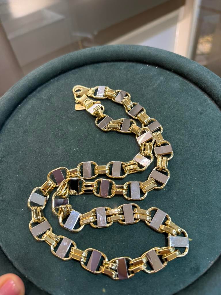 18KT Goud - 58.4 Gram - Ketting - PLATTE MAGNUM, Sieraden, Tassen en Uiterlijk, Ophalen, Nieuw, Goud, Goud