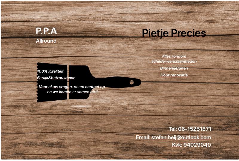 Pietje Precies allround, Schilderwerk, Binnenschilderwerk