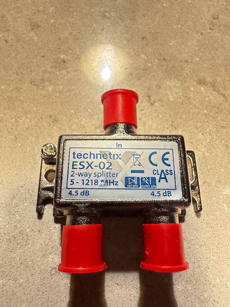 TECHNETIX Coax verdeler splitter ESX-02 (F-connector), Ophalen of Verzenden, Nieuw, Minder dan 2 meter, Coaxiale kabel