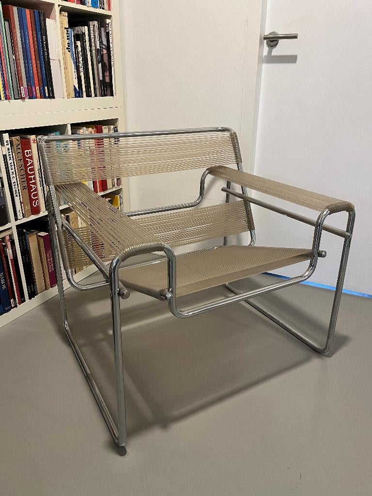 2x zeldzame Vintage Breuer Wassily B3 Stoel spaghetti design, Huis en Inrichting, Fauteuils, Metaal, 50 tot 75 cm, 75 tot 100 cm