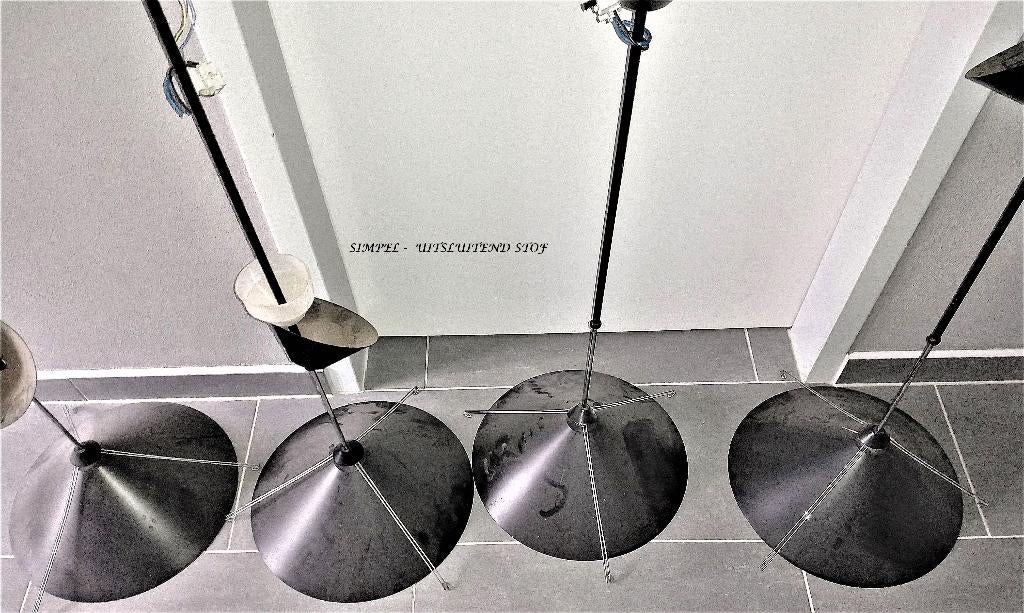 vintage hanglampen -pendellampen -atelierlampen -Massive 70s, Ophalen, Glas, Gebruikt, 75 cm of meer