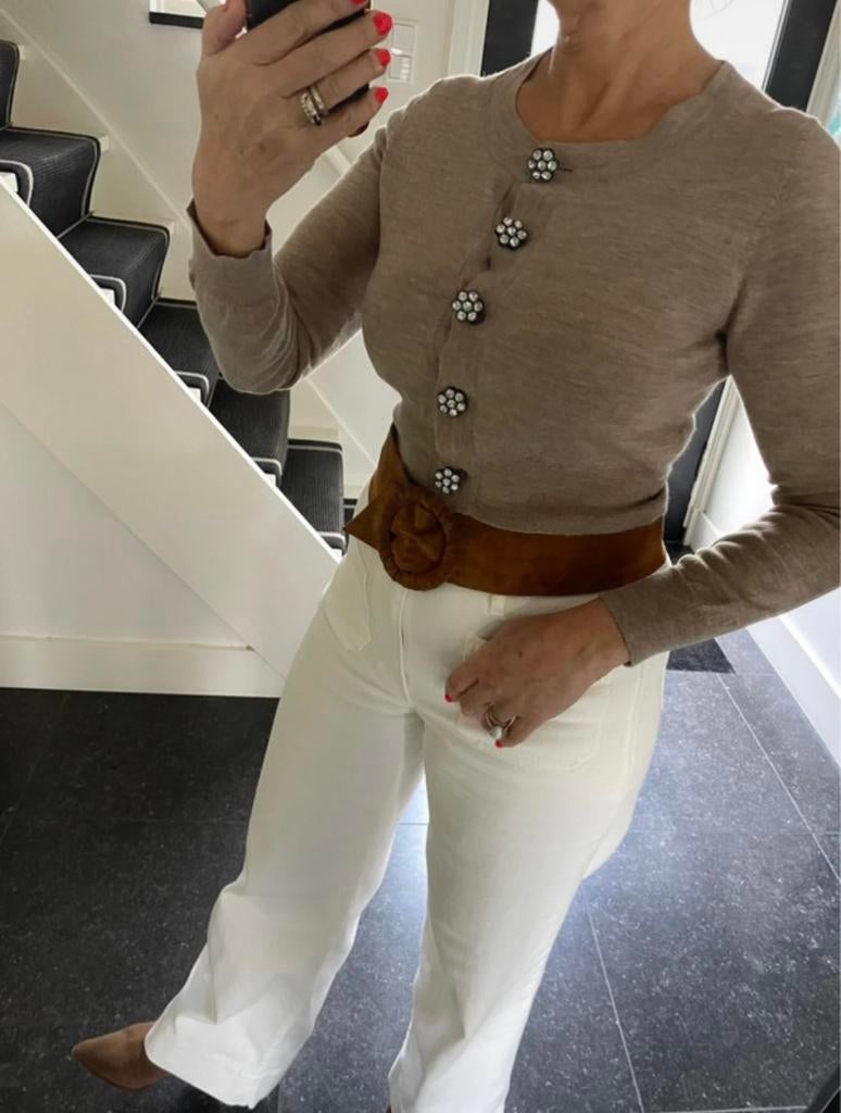 Malene Birger, prachtig kwaliteit lief vestje, XS/S, Ophalen of Verzenden, Zo goed als nieuw, Maat 36 (S), Beige