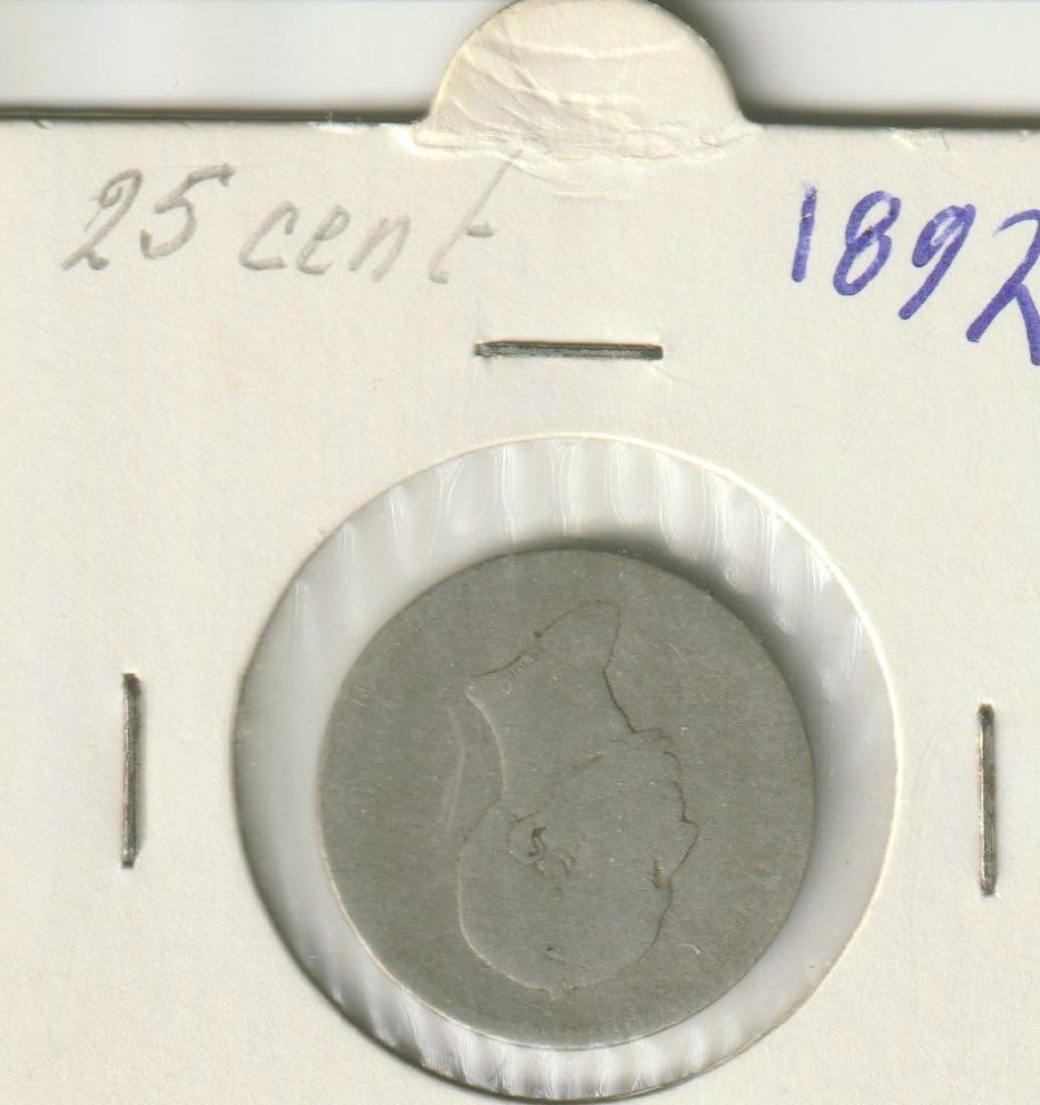 25 cent 1892 nederland, Ophalen of Verzenden, Koningin Wilhelmina, 25 cent