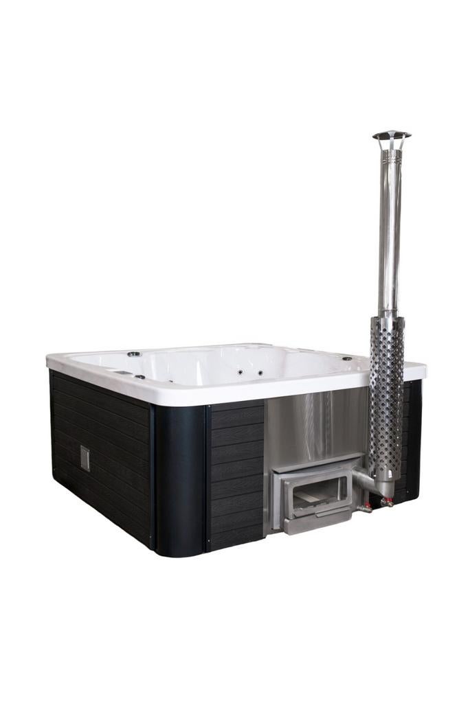 Hottub 200 cm hout- en elektrische kachel, jets, filter, enz, Ophalen, Nieuw, Vast, Info@leisure-wellness-group.com