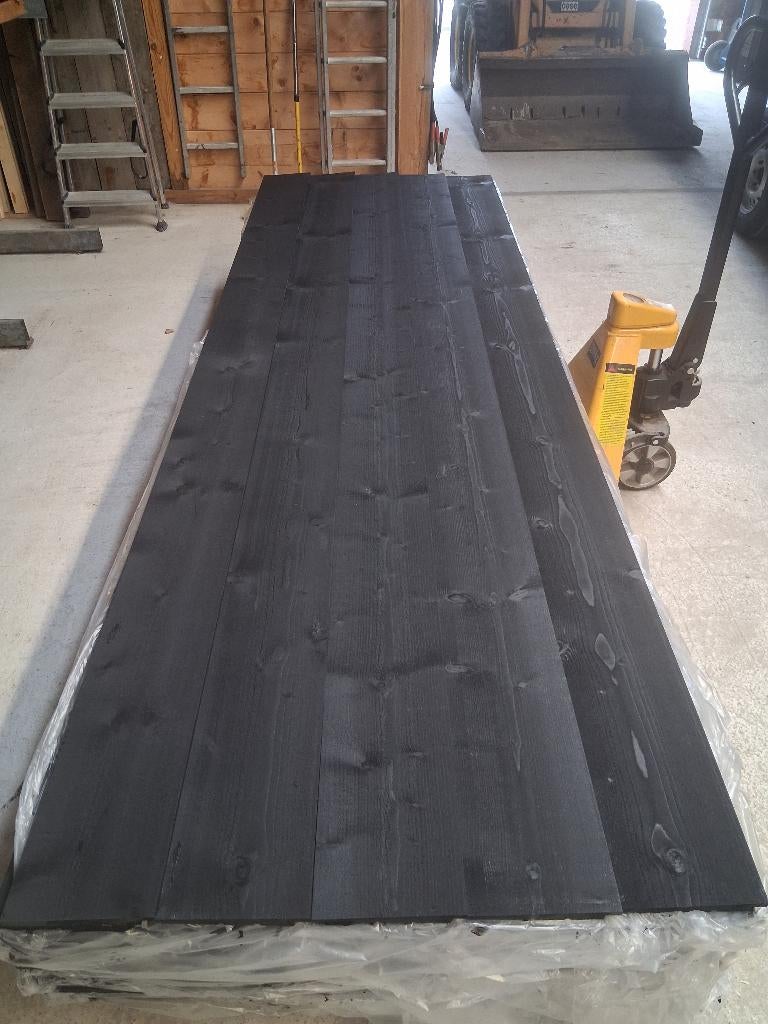 Zweeds Rabat potdekselplanken diepzwart gespoten, Tuin en Terras, Palen, Balken en Planken, Ophalen, Nieuw, 250 cm of meer, Planken