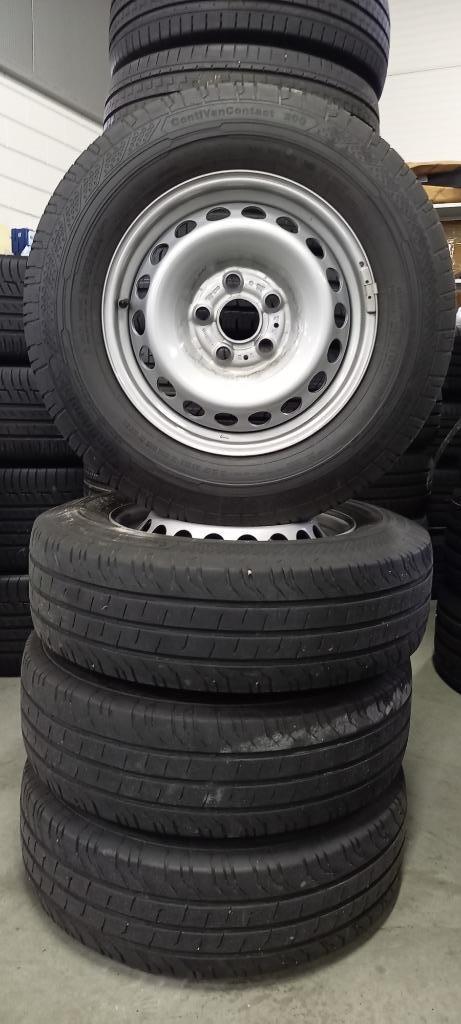Crafter/MAN TGE, staal/Conti zomerbanden 205/75R16 SET 1, Auto-onderdelen, Banden en Velgen, Gebruikt, Velg(en), 16 inch, Zomerbanden