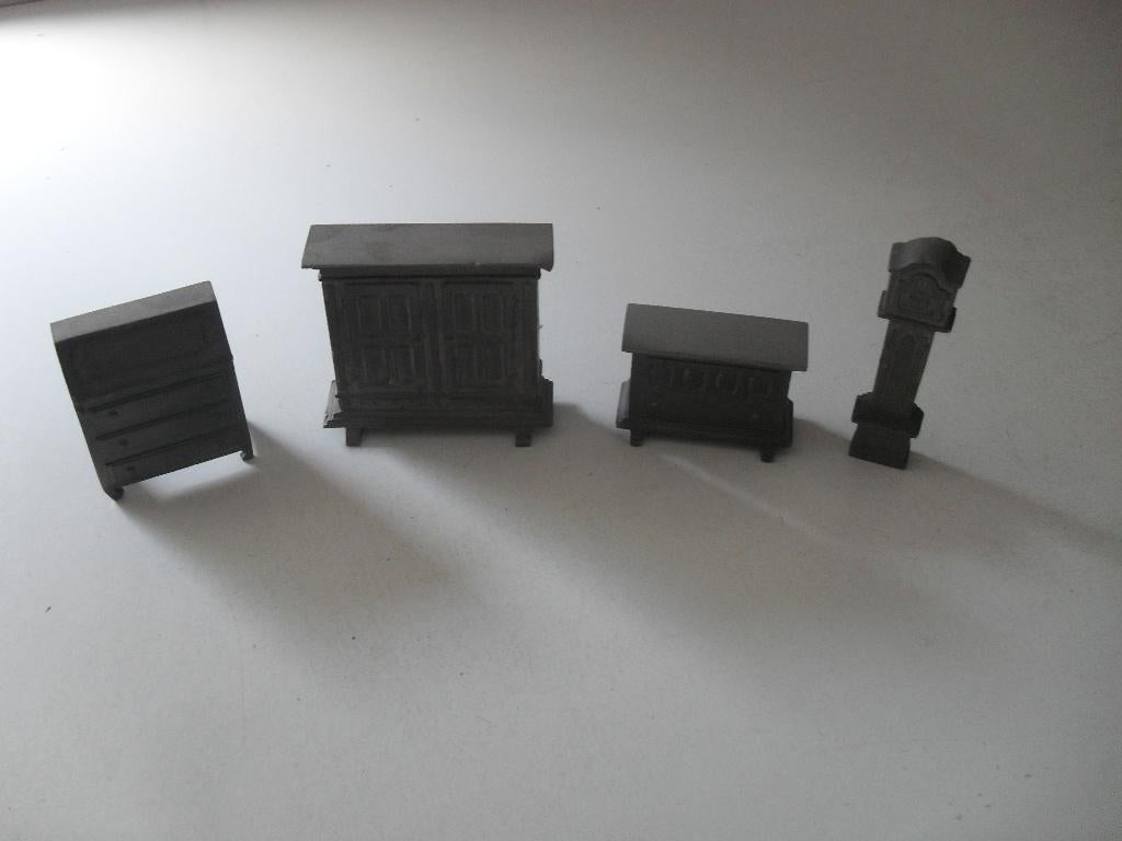 4 tinnen voorwerpen: 3 kasten een klok, Antiek en Kunst, Ophalen of Verzenden