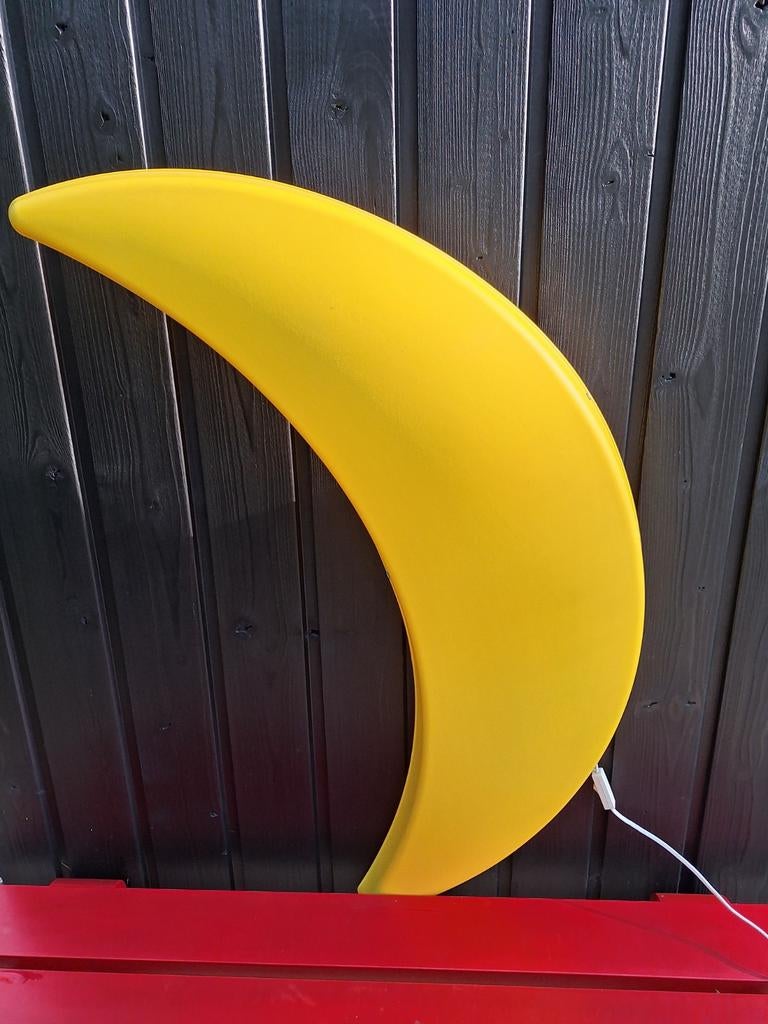 Vintage IKEA Smila XXL maan lamp wandlamp geel kunststof, Ophalen of Verzenden, Gebruikt, Kunststof