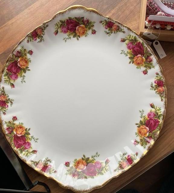 Royal Albert Old Country Roses taartschaal rond, nieuwstaat, Ophalen of Verzenden