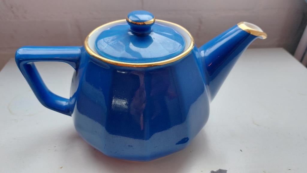Theepot Apilco blauw deshoulieres, Ophalen of Verzenden