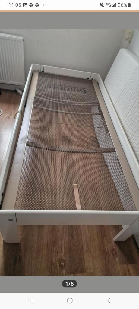 1persons auping bed 90x200, Gebruikt, 90 cm, Eenpersoons, Wit