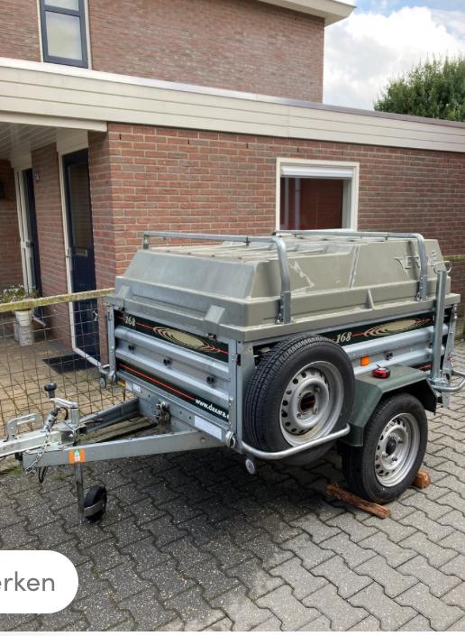 Te huur bagagewagen / aanhanger Daxara 168 met deksel