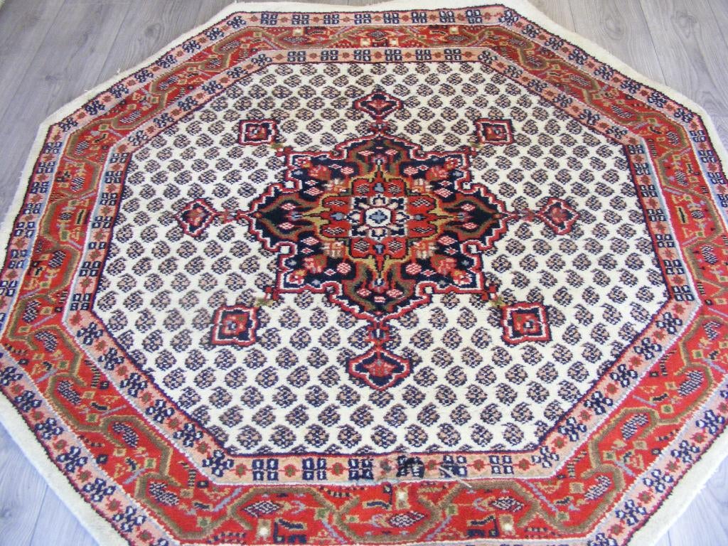 Handgeknoopt Oosters Tapijt MIR- india Maat:1.50X1.50m, Crème, Verzenden, Nieuw, Rechthoekig
