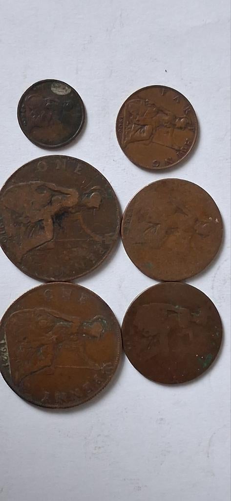 Engelse munten, halve penny, penny, farthing, Ophalen of Verzenden, Overige landen, Losse munt