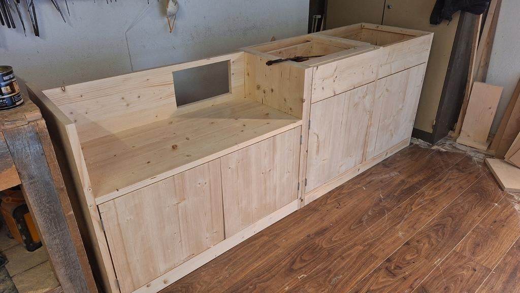 Buiten keuken van terug gedroogd en geschaafd steigerhout, Ophalen of Verzenden, Nieuw