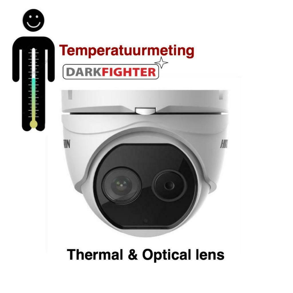2MP Hikvision Thermal & Optical Dark Fighter IP PoE camera, Ophalen of Verzenden, Nieuw, Buitencamera