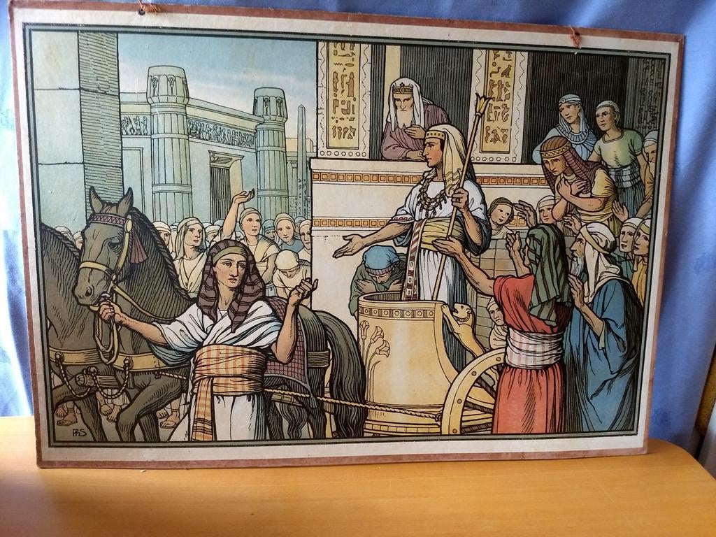 Schoolplaat Jozef als onderkoning van Egypte, Ophalen of Verzenden