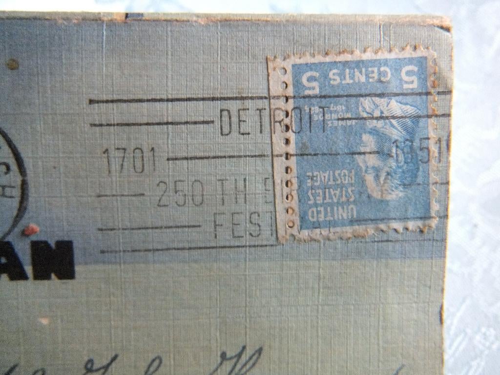 aanzichtkaarten boekje, Detroit, Ophalen of Verzenden, 1940 tot 1960, Gelopen, Buiten Europa