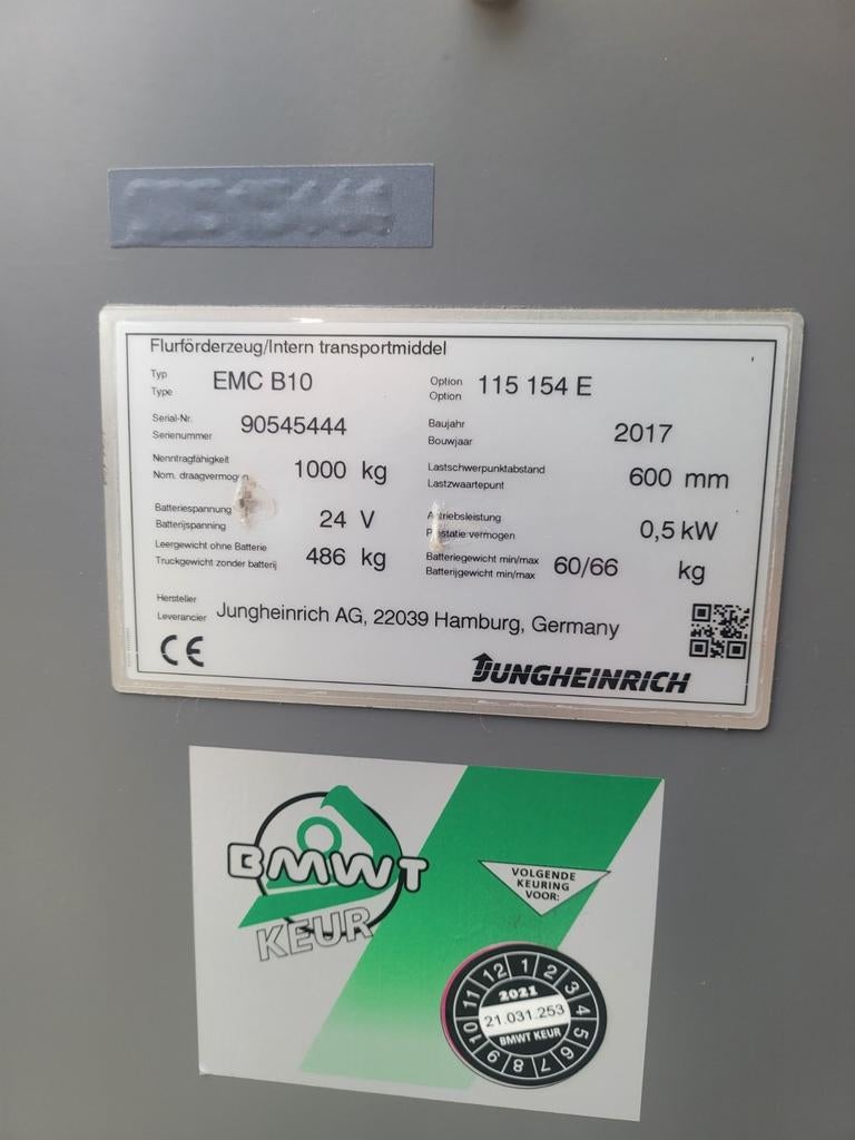 Elektrische pallet stapelaar, Doe-het-zelf en Verbouw, Palletwagens en Pompwagens, Ophalen, Zo goed als nieuw