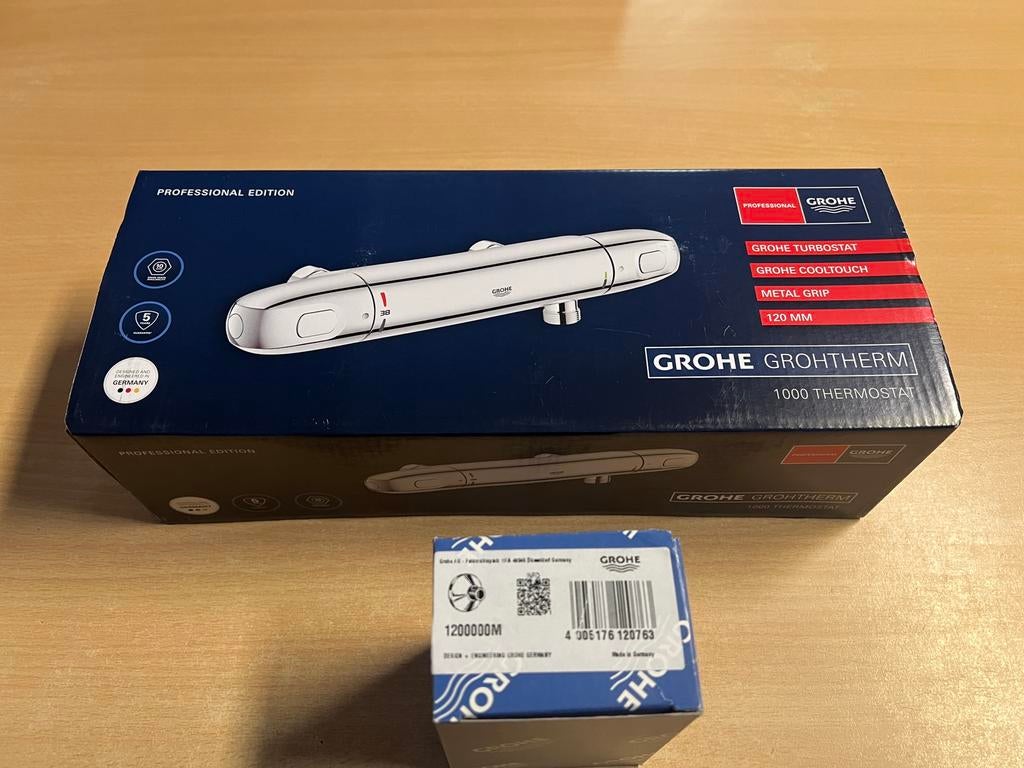 Grohe Therm 1000 Professional Douche Thermostaatkraan 12cm, Ophalen of Verzenden, Nieuw, Chroom, Kraan