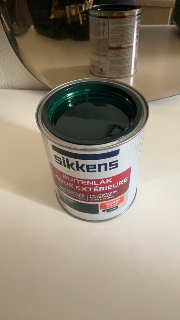 sikkens monumentengroen hoogglans  17 euro per stuk nieuw, Minder dan 5 liter, Ophalen of Verzenden, Zo goed als nieuw, Verf