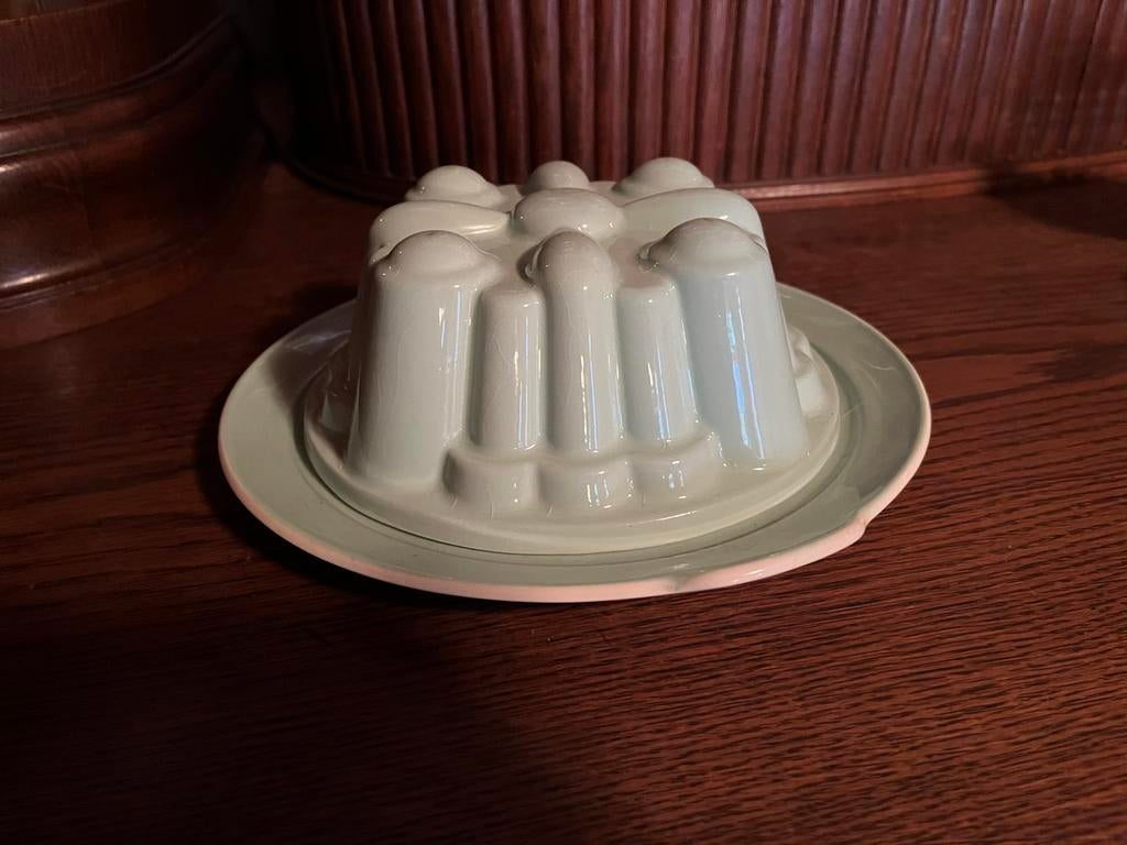 Vintage Regout puddingvorm - Mint Groen, Ophalen