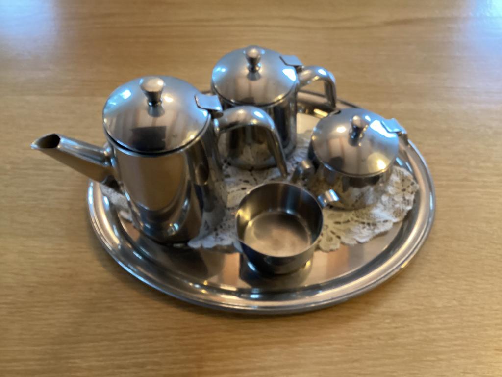 Koffie thee suiker melk dienblad, Antiek en Kunst, Ophalen of Verzenden