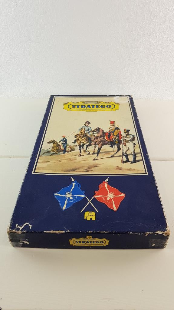 Stratego, Jumbo, blauwe doos, platte torentjes. 8C, Tweedehands verkoop, Tweedehands verkoop, Gebruikt, Ophalen of Verzenden