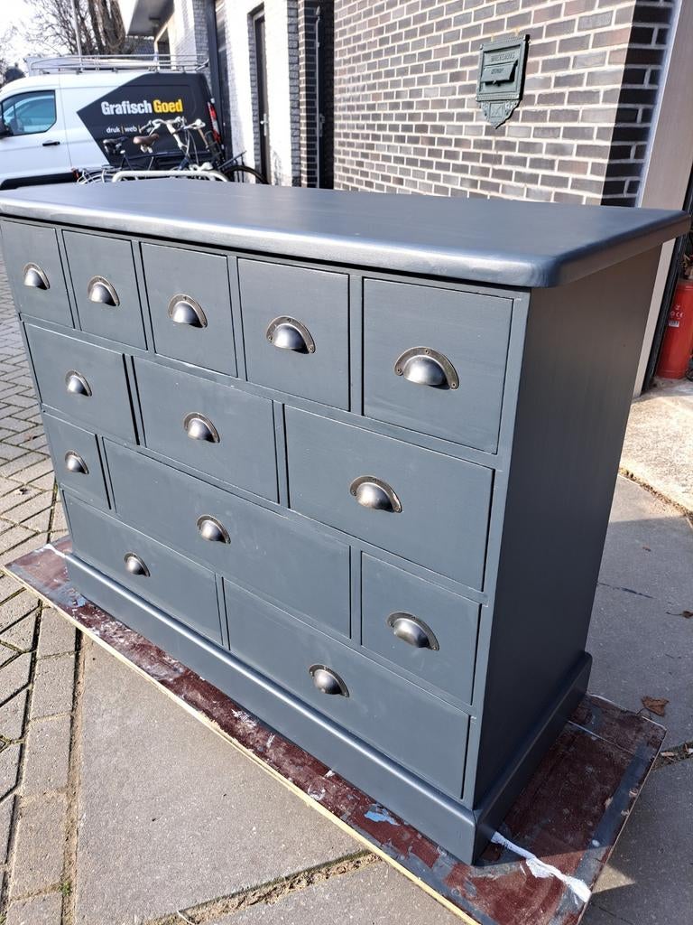 Grenen grijze ladekast refurbished, Huis en Inrichting, Kasten | Ladekasten, Ophalen, RoDeKo Volendam, R.kooij65@gmail.com, Gebruikt