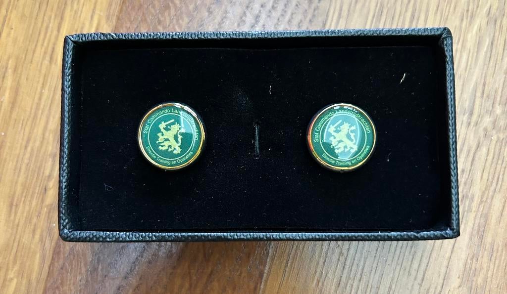 Manchetknopen Staf Landmacht, Verzamelen, Verzenden, Landmacht, Nederland, Lintje, Medaille of Wings