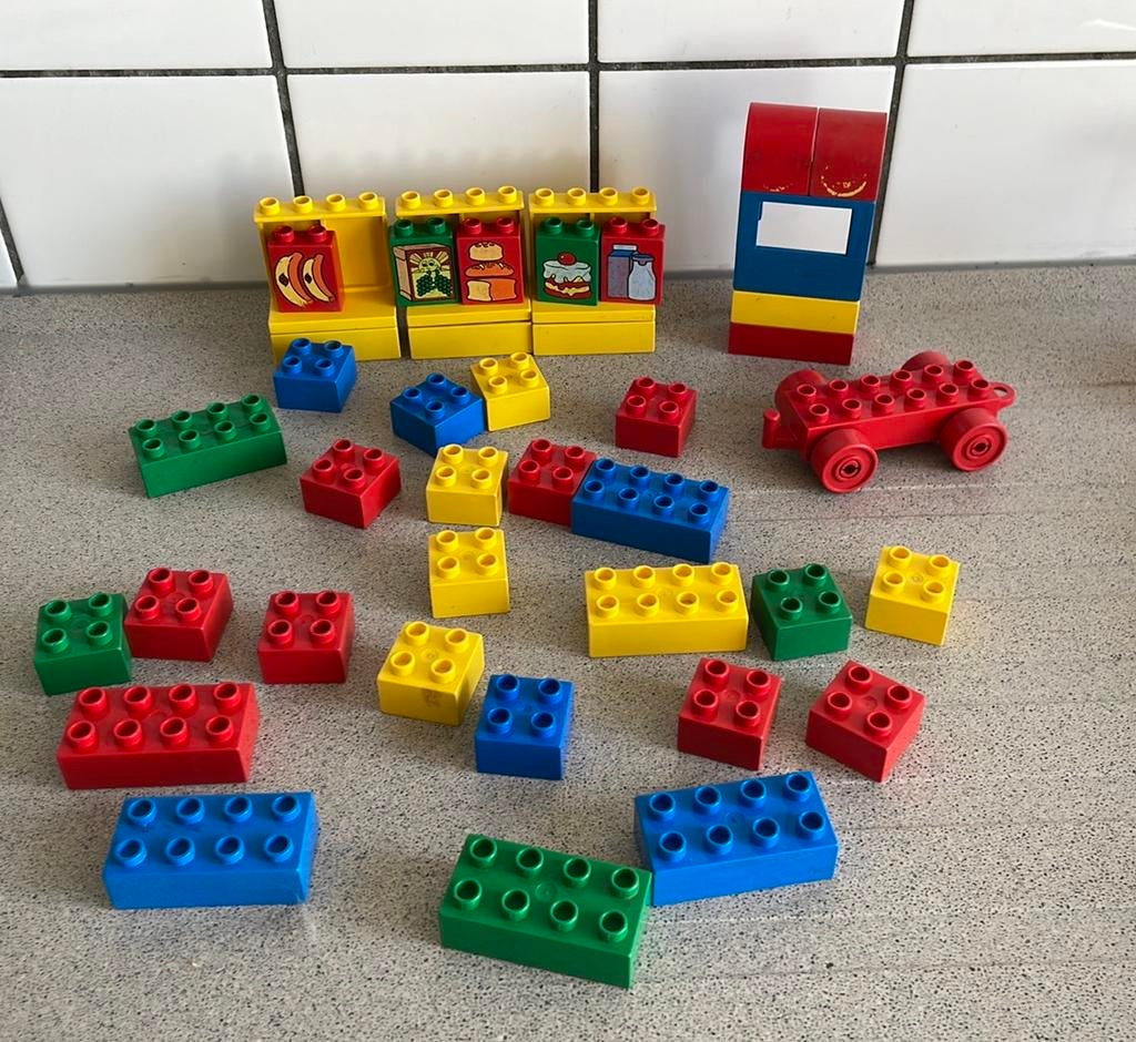 Vintage Duplo blokjes winkel 2640 boodschappen auto, Ophalen of Verzenden, Zo goed als nieuw, Duplo
