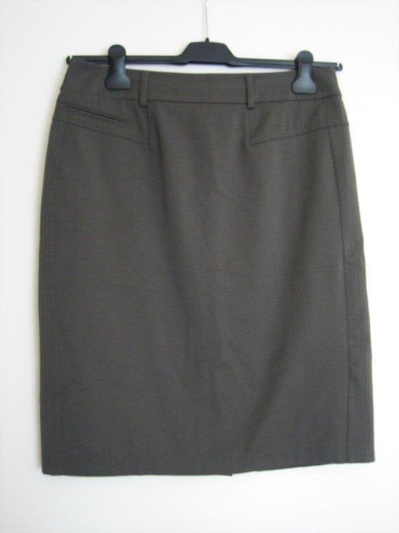 Zeer elegante rechte taupe rok FRANK WALDER 38 snazzeys, Maat 38/40 (M), Bruin, Verzenden, Nieuw