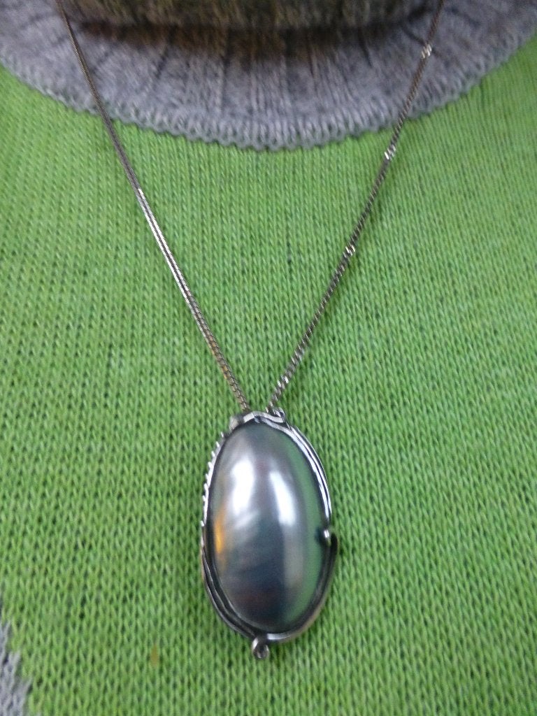 Unieke handgesmede Zilveren Hanger/Broche Nautilus schelp, Verzenden, Nieuw, Met parel, Zilver