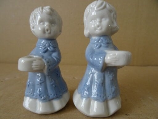 vintage beeldjes kandelaars, Bergman & Anderson, 10 cm., Ophalen of Verzenden