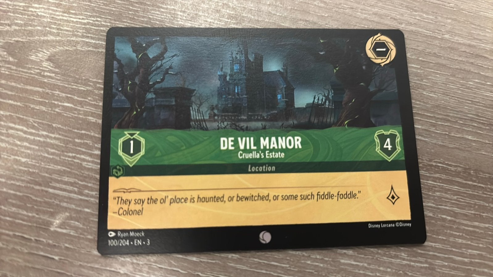 Disney Lorcana De Vil manor cruella 100-204 3INK nonfoil, Ophalen of Verzenden, Zo goed als nieuw