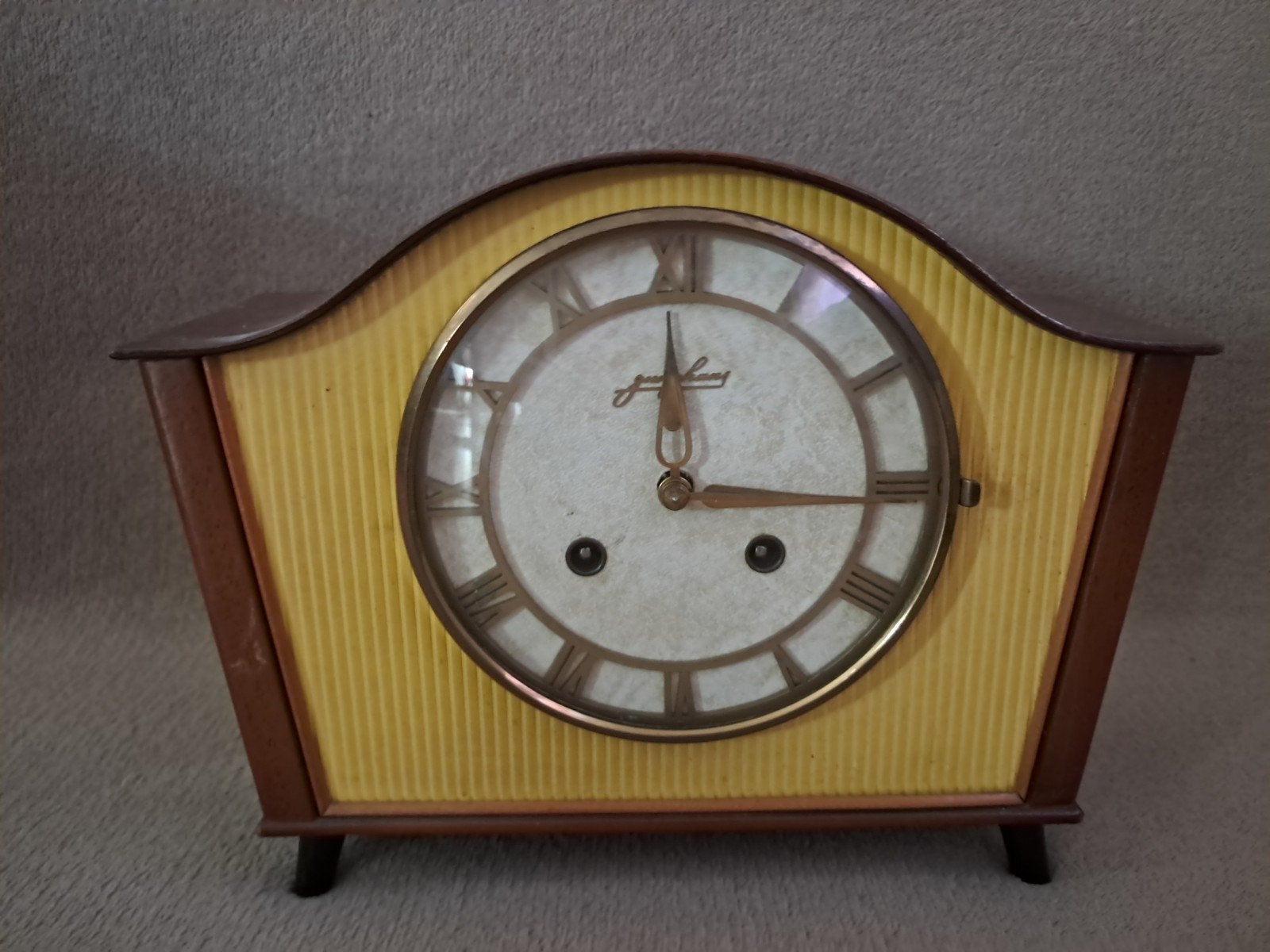 Antieke schoorsteenpendule  Junghans, Ophalen of Verzenden