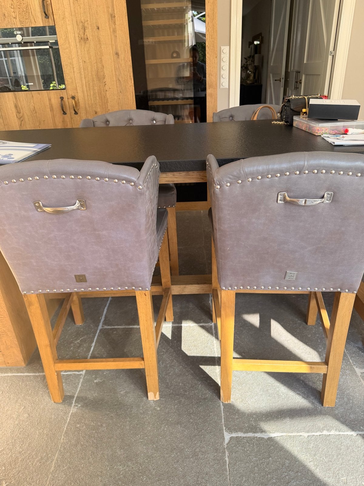 Riviera Maison Barstoelen - Set van 4, Ophalen, Gebruikt, Twee, Grijs
