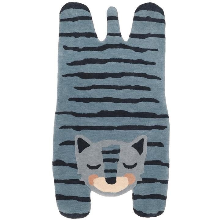 Kindervloerkleed Vloerkleed Blauwe Cheetah Nattiot, 100 tot 150 cm, Blauw, Nattiot, 150 tot 200 cm