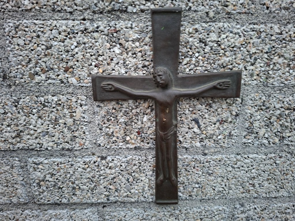antiek brons christus aan het het kruis zijn lijdensweg, Ophalen of Verzenden, Brons