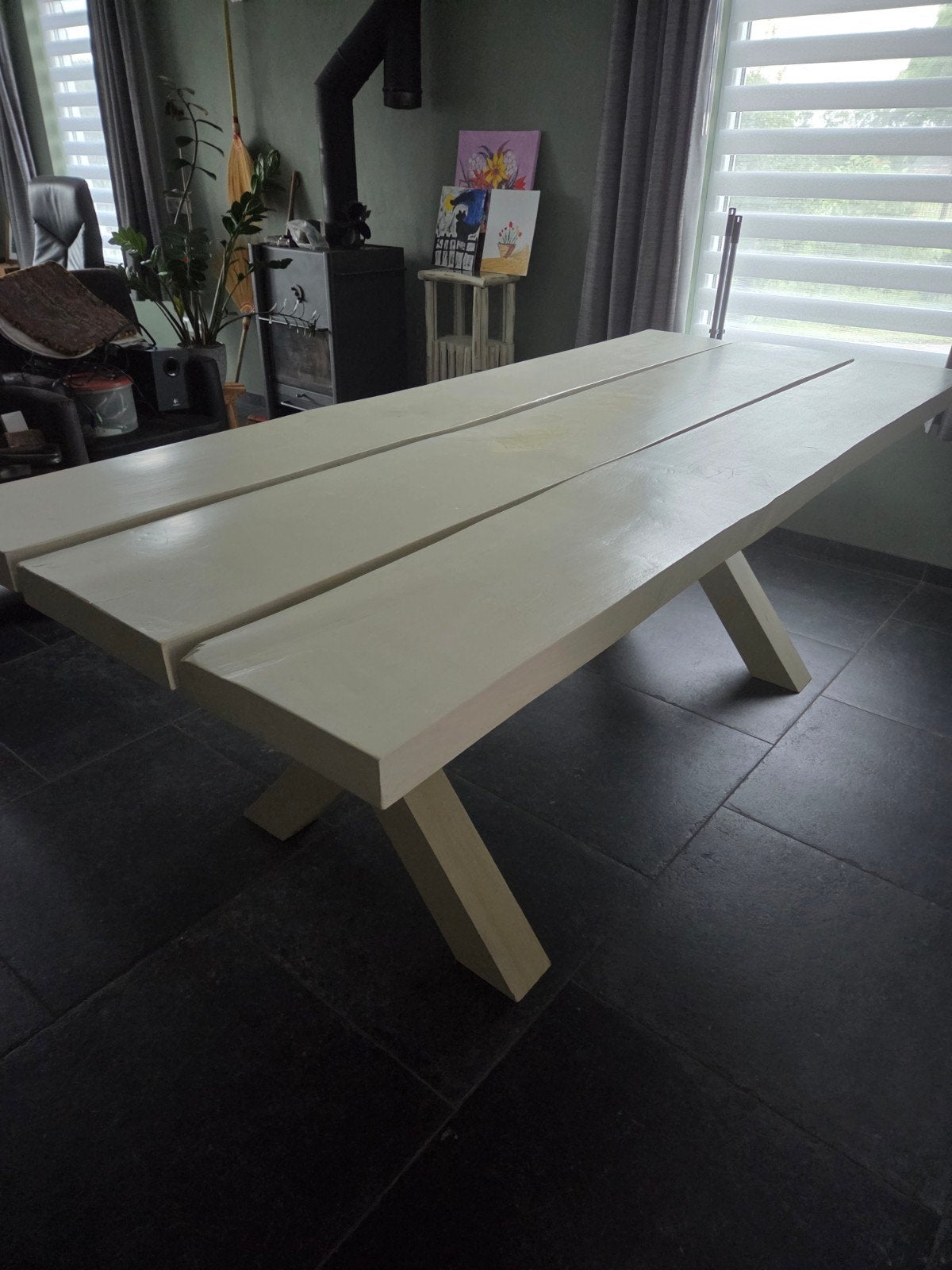 Boomstamtafel Eiken, Ophalen, Rechthoekig, 200 cm of meer, 50 tot 100 cm