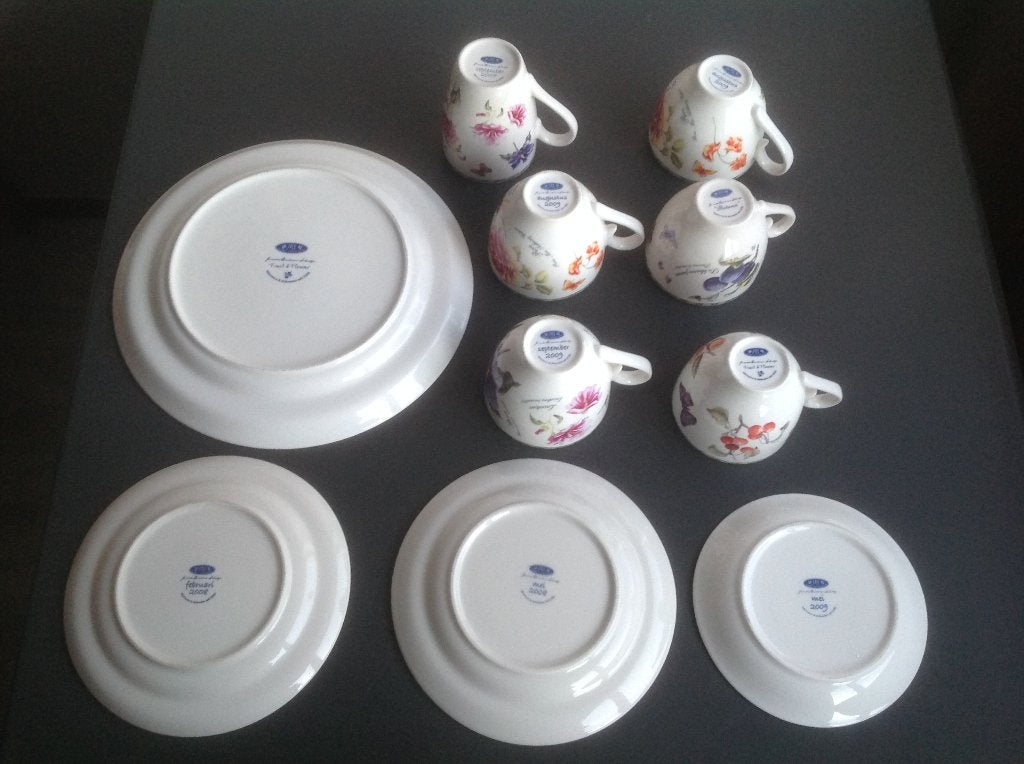 Janneke Brinkman kopjes, gebaksbord bord, fruit flowers, Huis en Inrichting, Keuken | Servies, Overige merken, Ophalen of Verzenden