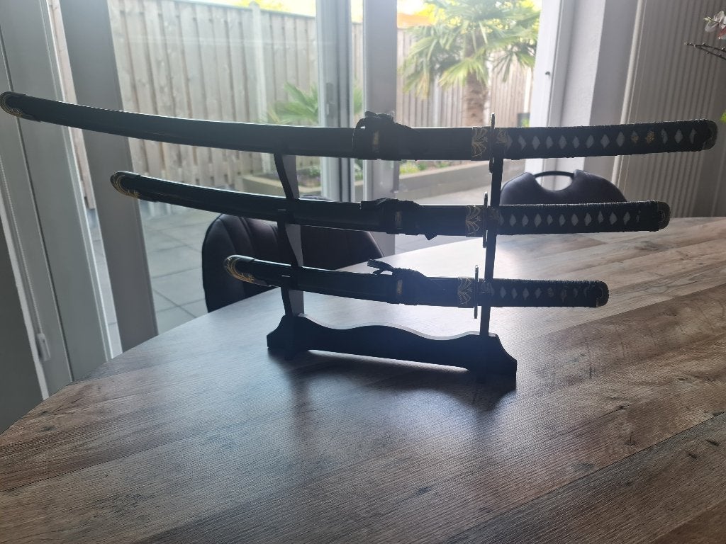 Katana set met standaard, Verzamelen, Militaria | Algemeen, Ophalen, Landmacht, Azië, Zwaard of Sabel